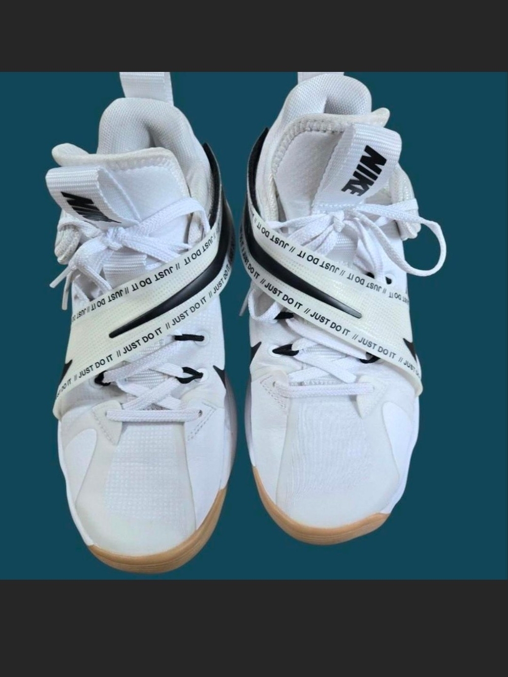 Nike White HYPER SET 'Just Do It' Strap Sneakers